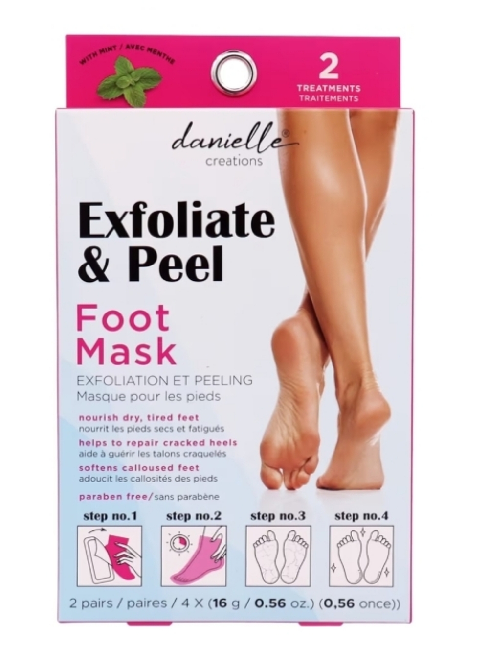 Danielle Creations Exfoliate & Peel Foot Mask - Pink